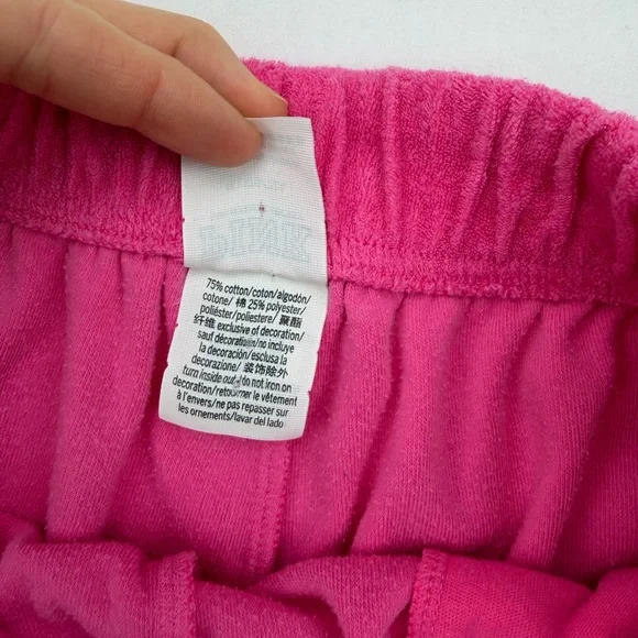 PINK Victoria’s Secret Terry Cloth Lounge Shorts Pink Logo Elastic Waist Size M - Picture 5 of 13